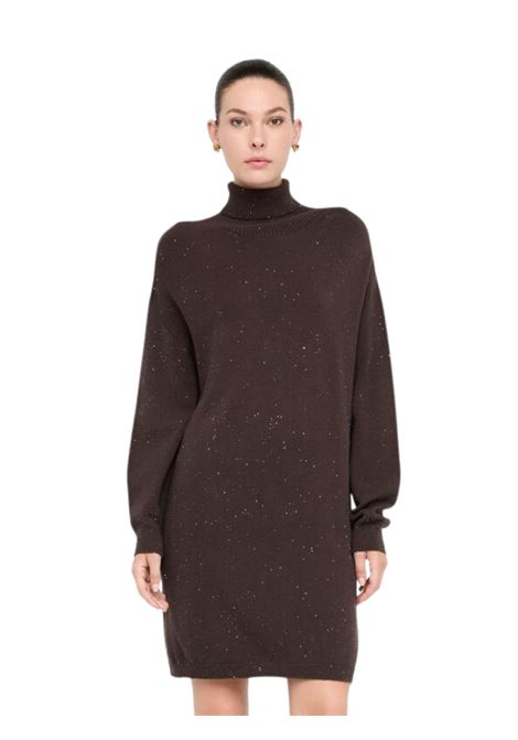 Abito in maglia con micro paillettes CIOCCOLATO Liu Jo | MF5484MA27RA4367